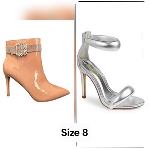 Elegant Silver and Tan Women's Heels